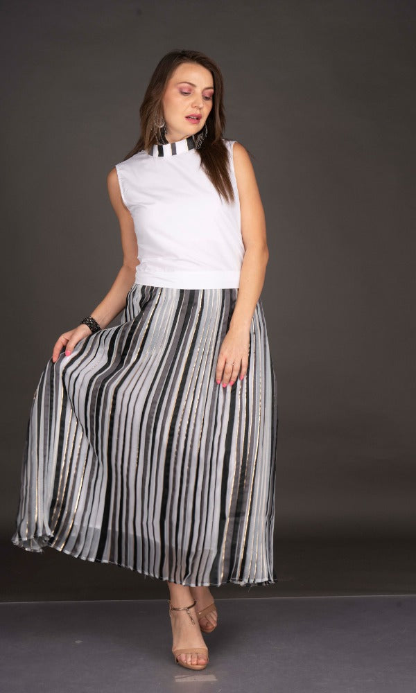 Organza Pleated Midi Dress