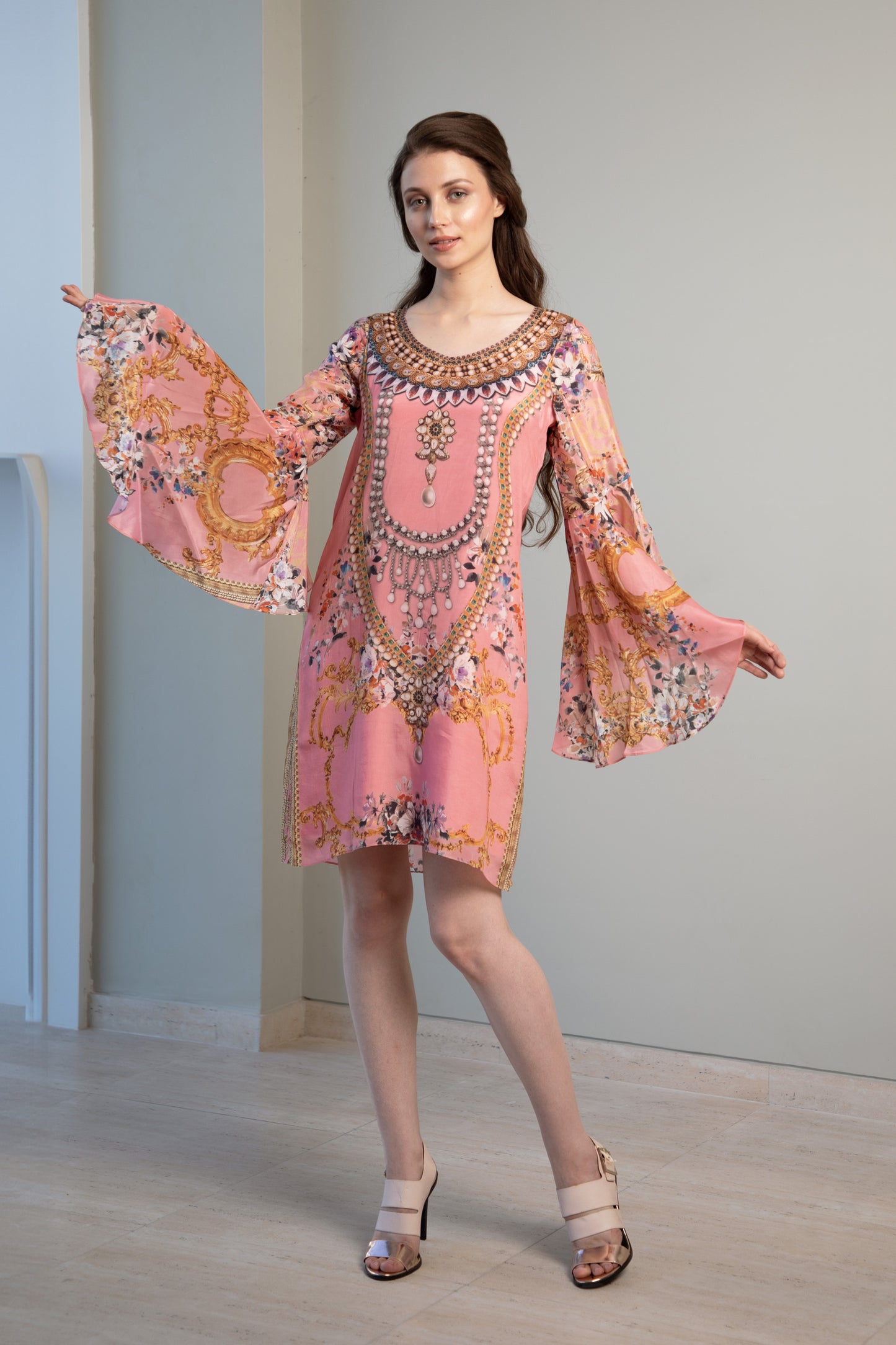 Jewel Bell Sleeve Dress