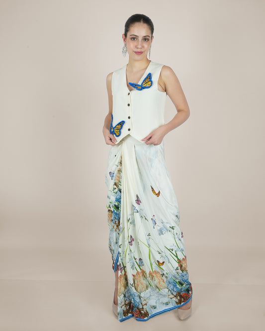 Butterfly Blossom Waistcoat and Draped Skirt