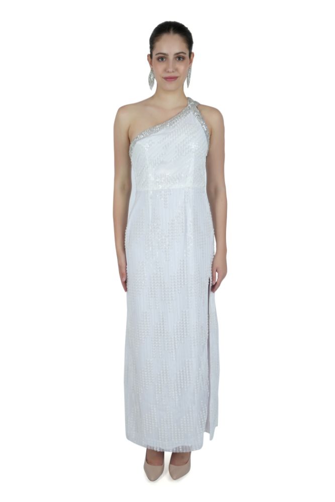 One shoulder Sequin Gown