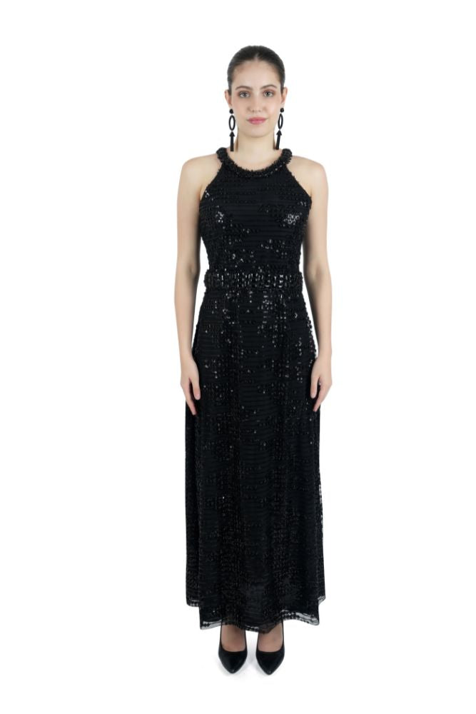 Black Sequin Gown