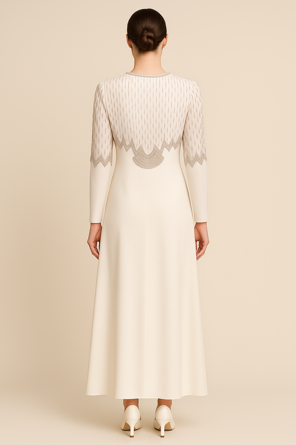 Ethereal Embroidered White Maxi