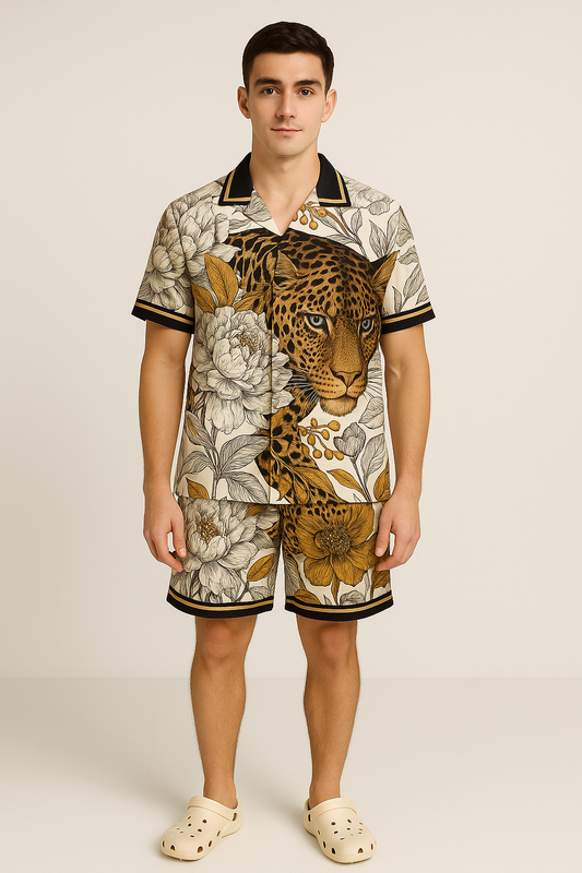 SAFARI STARE CO-ORD SET – Where Wild Majesty Meets Botanical Elegance