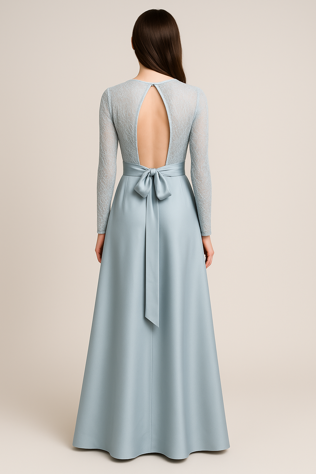 Back key open long gown