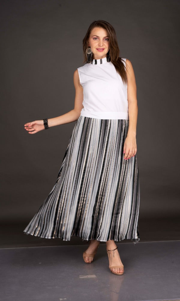 Organza Pleated Midi Dress