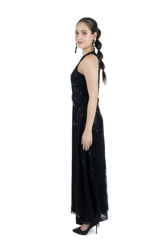 Black Sequin Gown