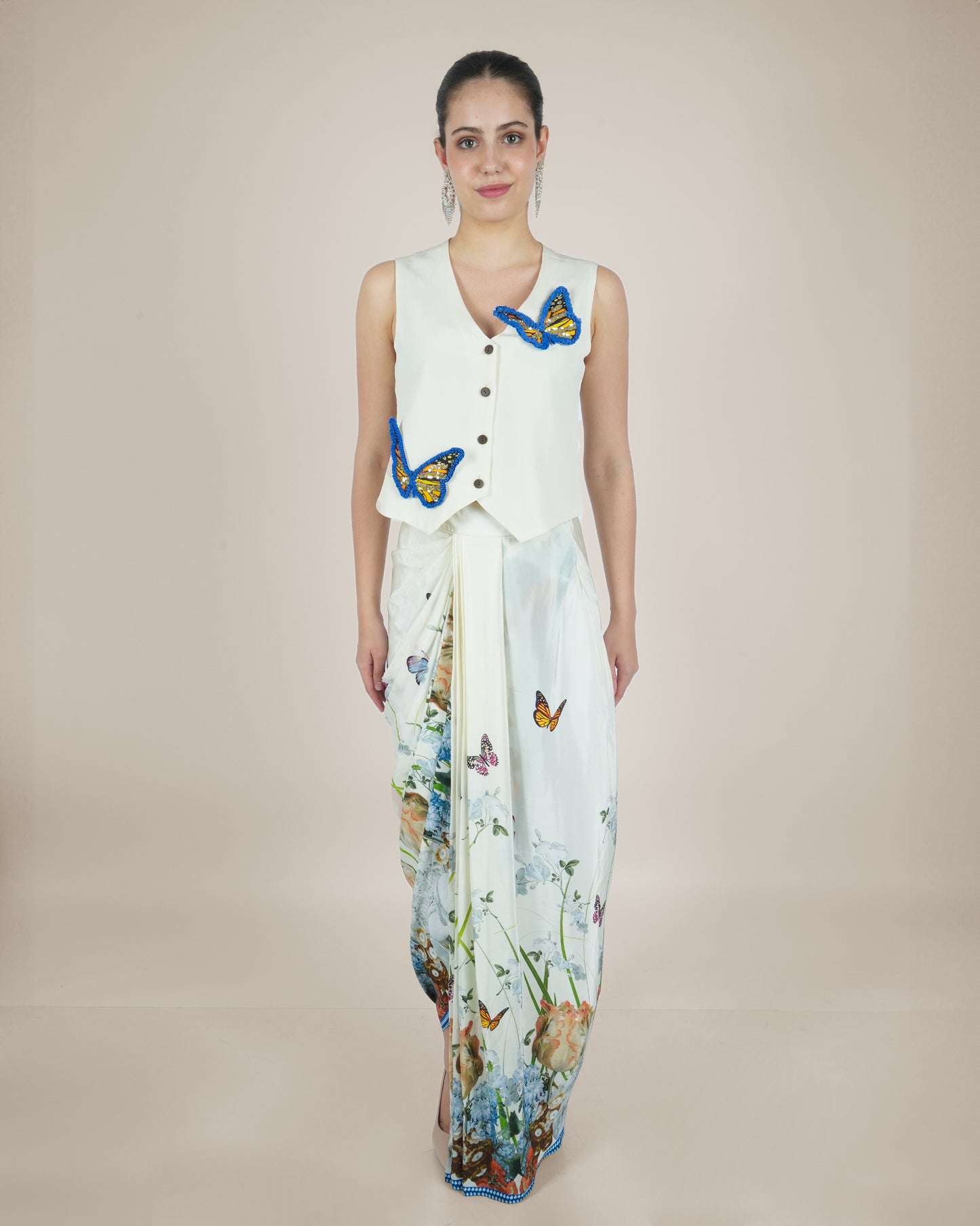 Butterfly Blossom Waistcoat and Draped Skirt