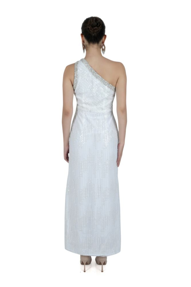 One shoulder Sequin Gown
