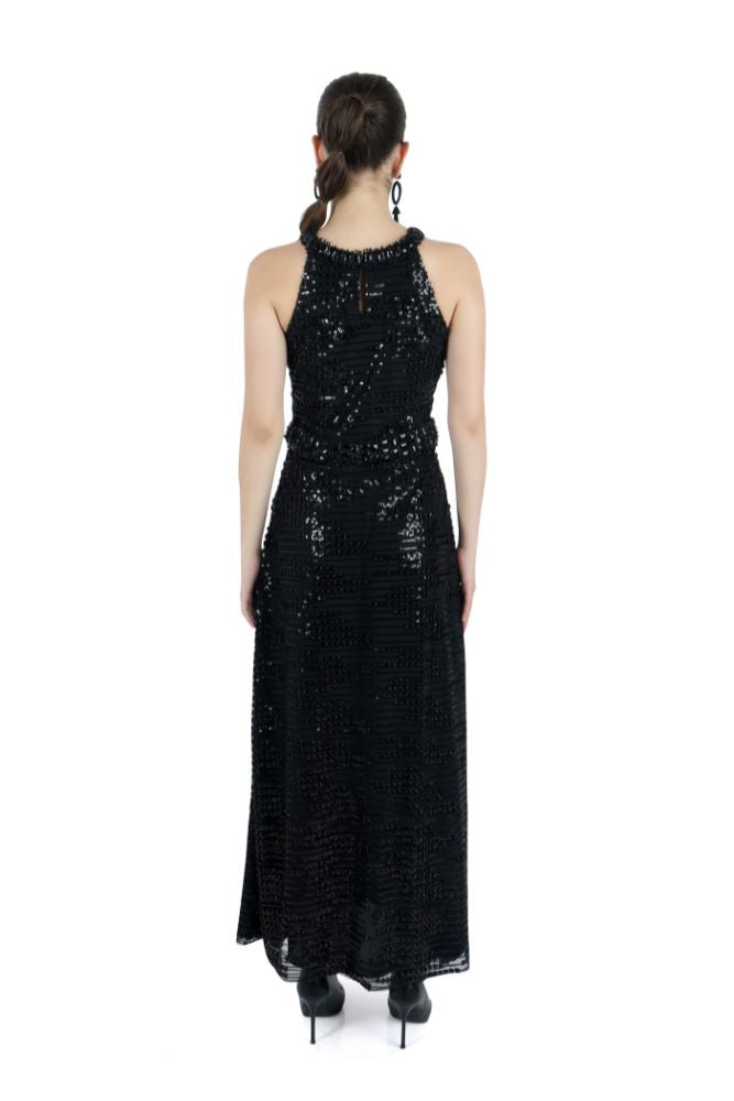 Black Sequin Gown