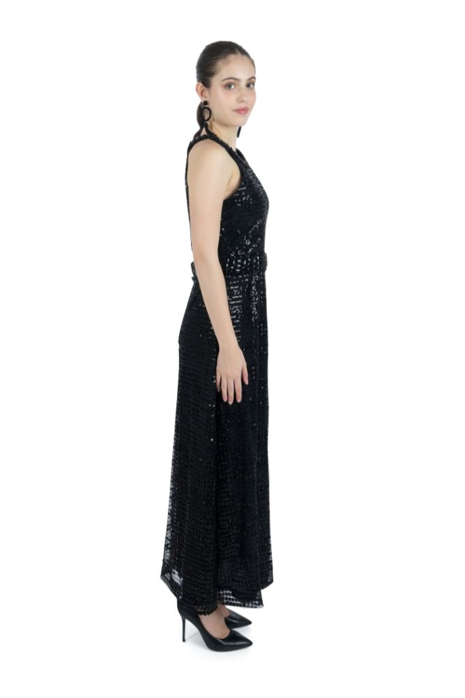 Black Sequin Gown