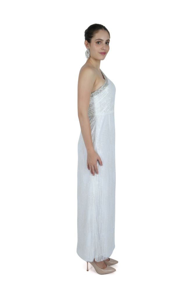 One shoulder Sequin Gown