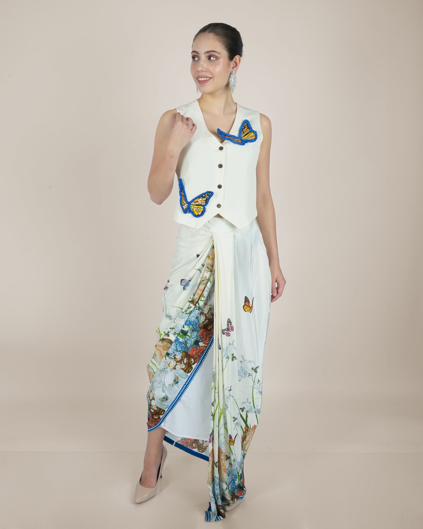 Butterfly Blossom Waistcoat and Draped Skirt