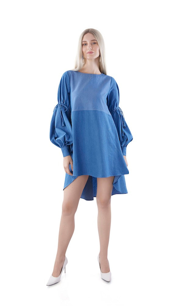 Color Block Denim Dress