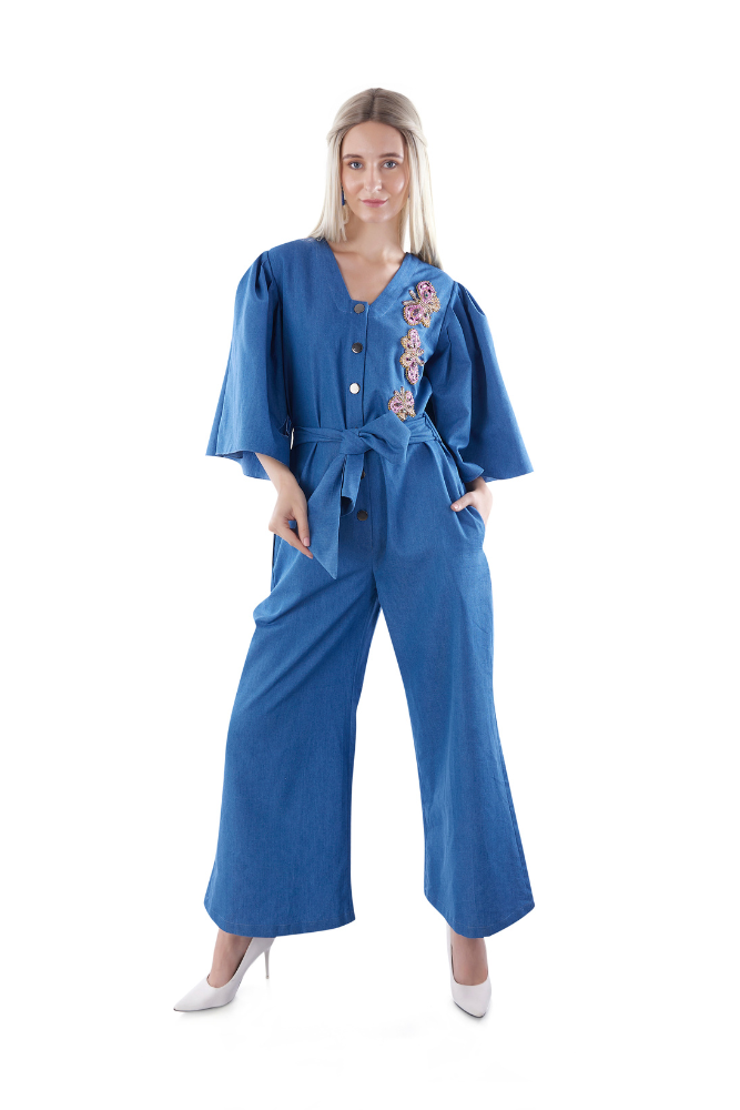 Denim Applique Jumpsuit