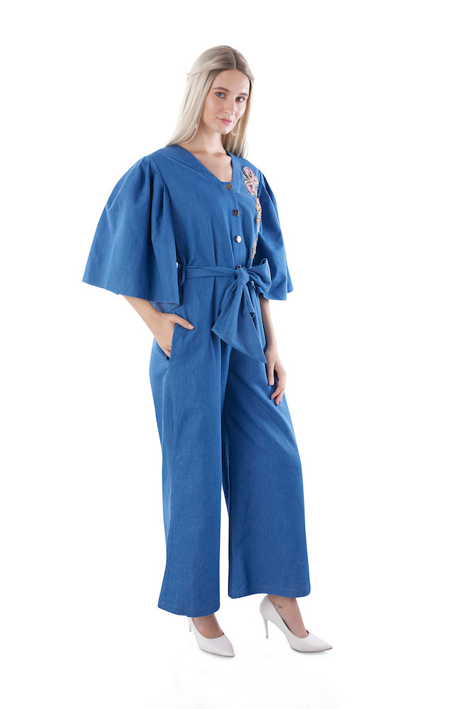 Denim Applique Jumpsuit