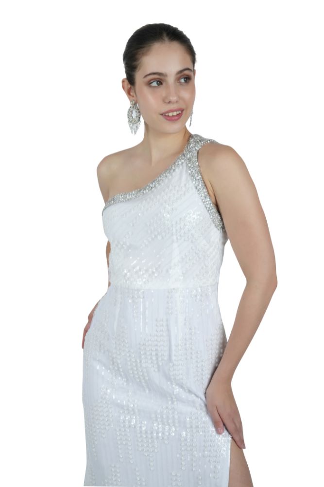One shoulder Sequin Gown