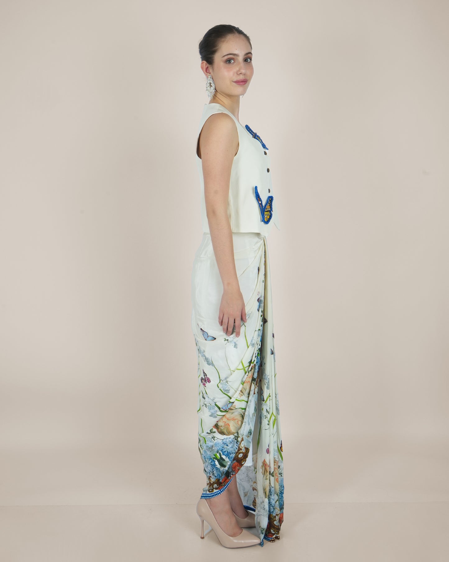 Butterfly Blossom Waistcoat and Draped Skirt