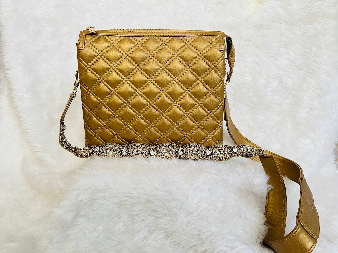Golden Fish Leather Sling Bag