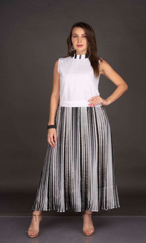 Organza Pleated Midi Dress