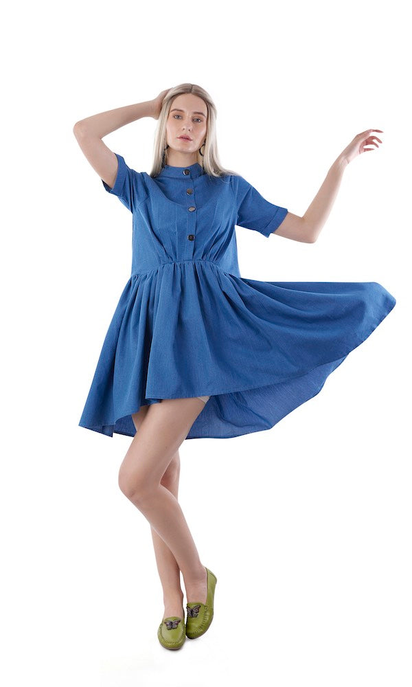 Denim High-Low Dress