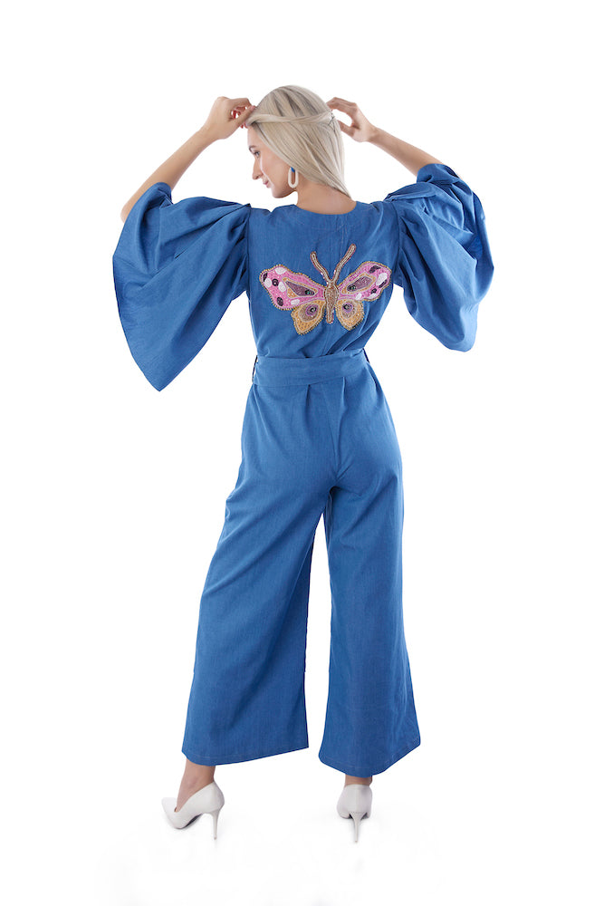 Denim Applique Jumpsuit