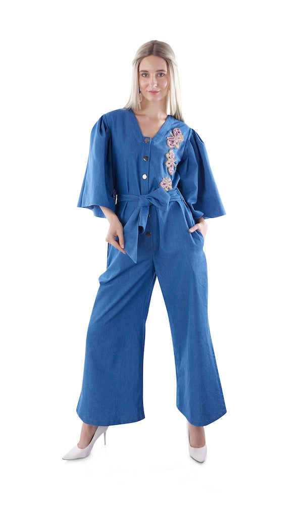 Denim Applique Jumpsuit