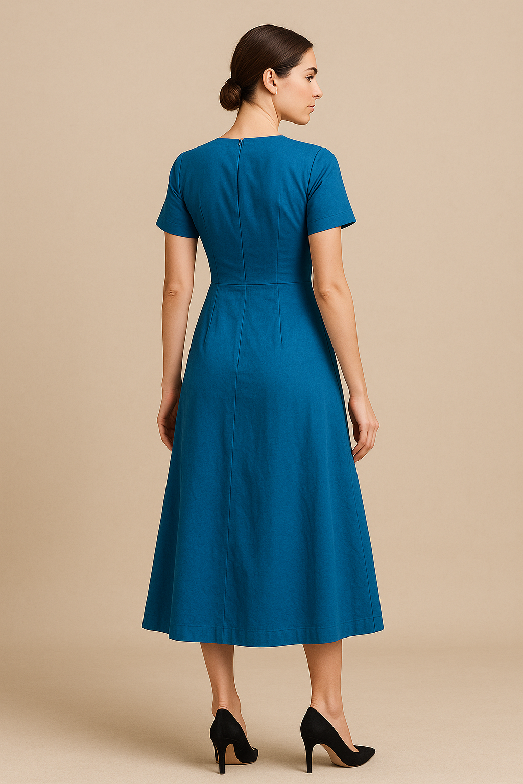 Azure Bloom Pocket Dress