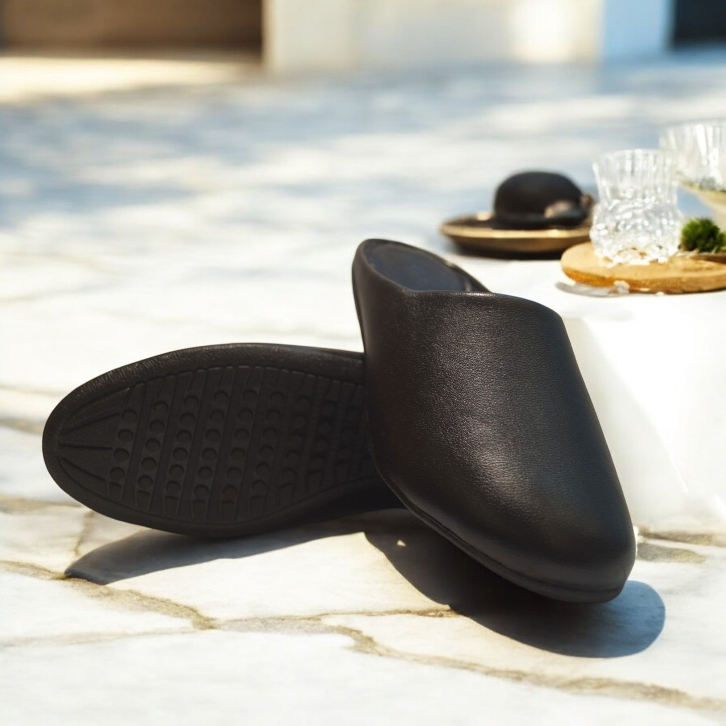 Loafers with rubber sole