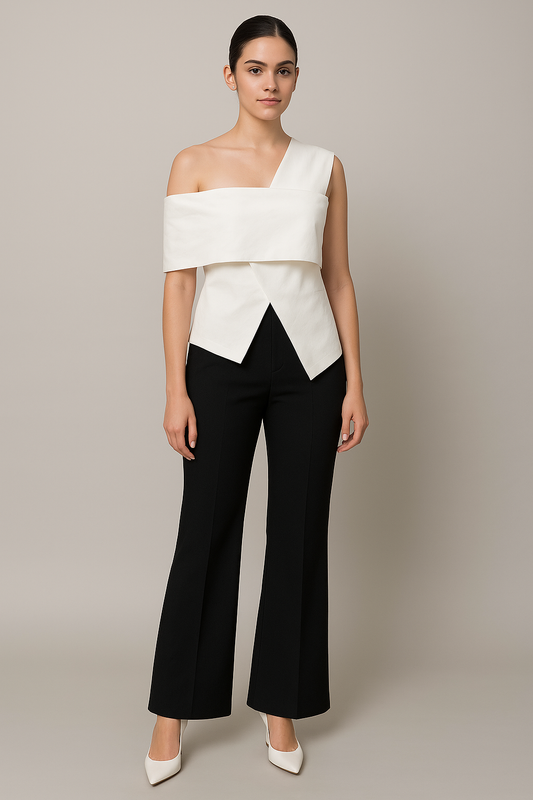 One side off shoulder top - Architectural elegance meets modern minimalism