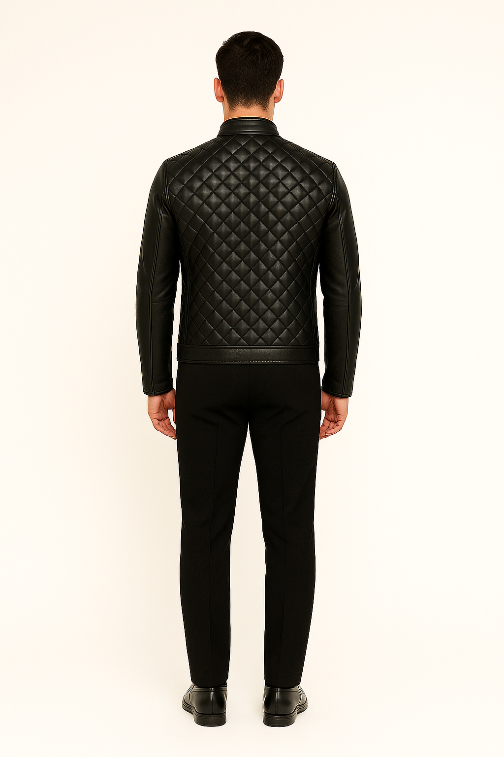 NEO MATRIX JACKET – Luxury Diamond- Stitched Leather
