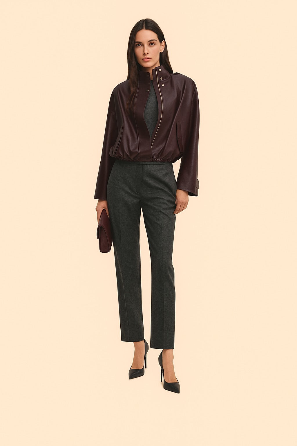 WANDA MAXIMOFF CROPPED JACKET – Modern Heroine-Inspired Leather