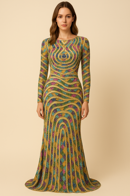 Sunstone Spiral Jewel Gown