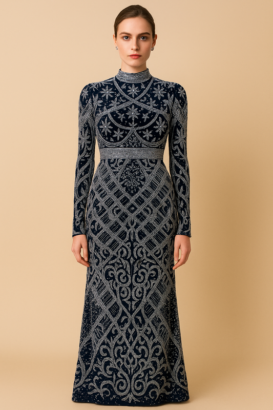 Obsidian Regal Mosaic Gown