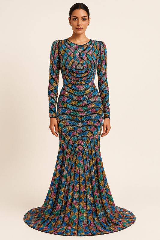 Heart Line Mosaic Gown