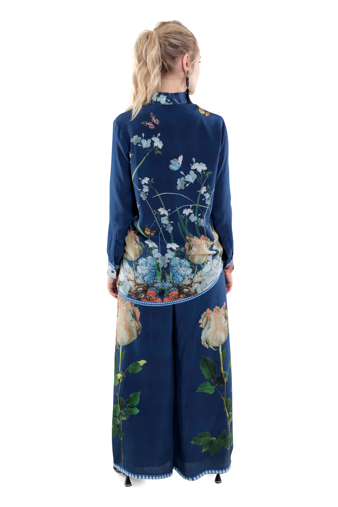 Floral Silk in Sky Blue/M Co-ord Set