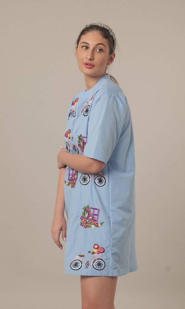 Cycle Embroidered T-shirt Dress