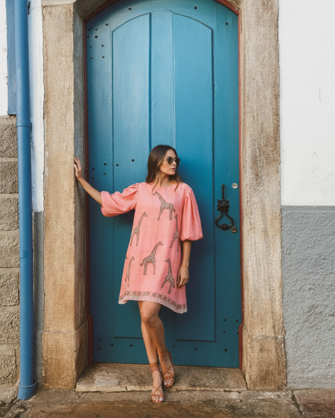 Giraffe Embroidered Dress