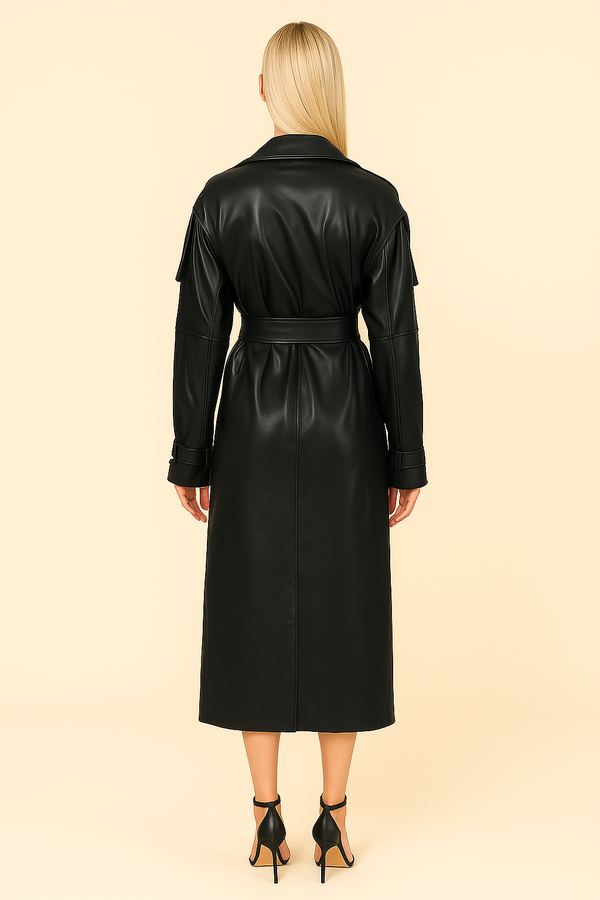 TRINITY SHADOW TRENCH COAT –  The Matrix-Inspired Leather Icon