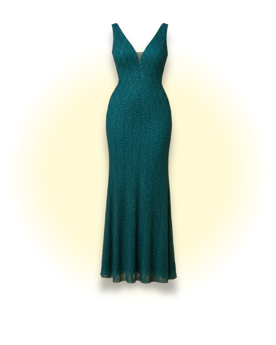 Teal Mirage Flow Gown