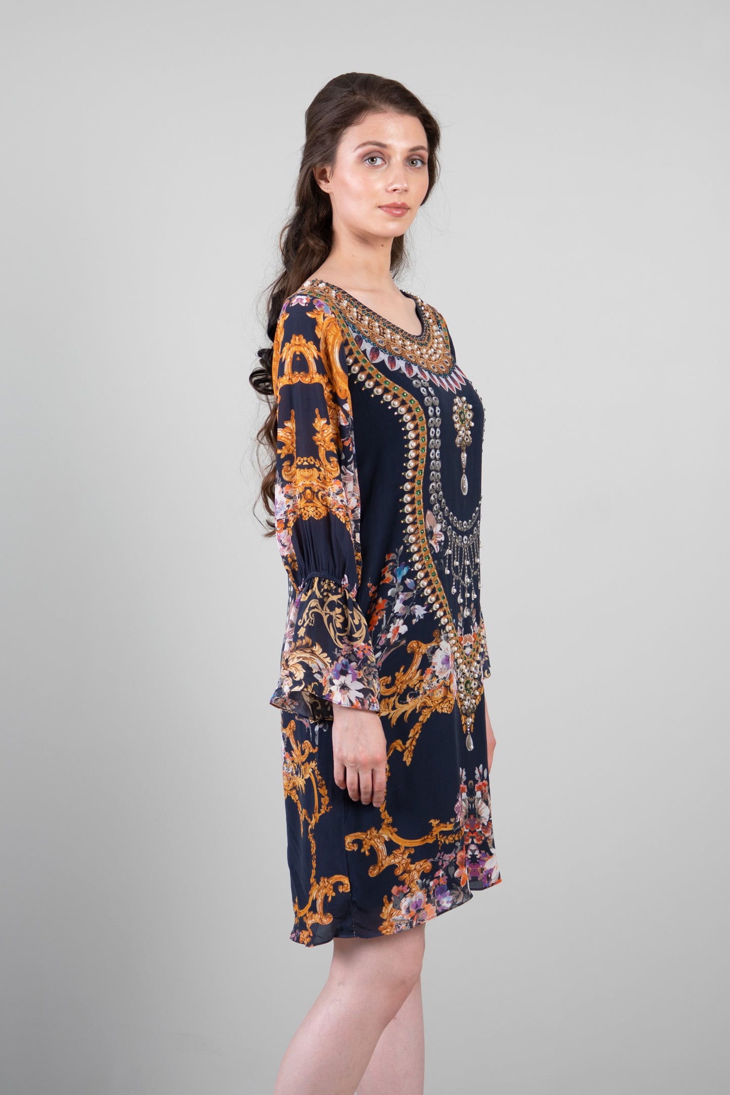 Jewel Bell Sleeve Dress