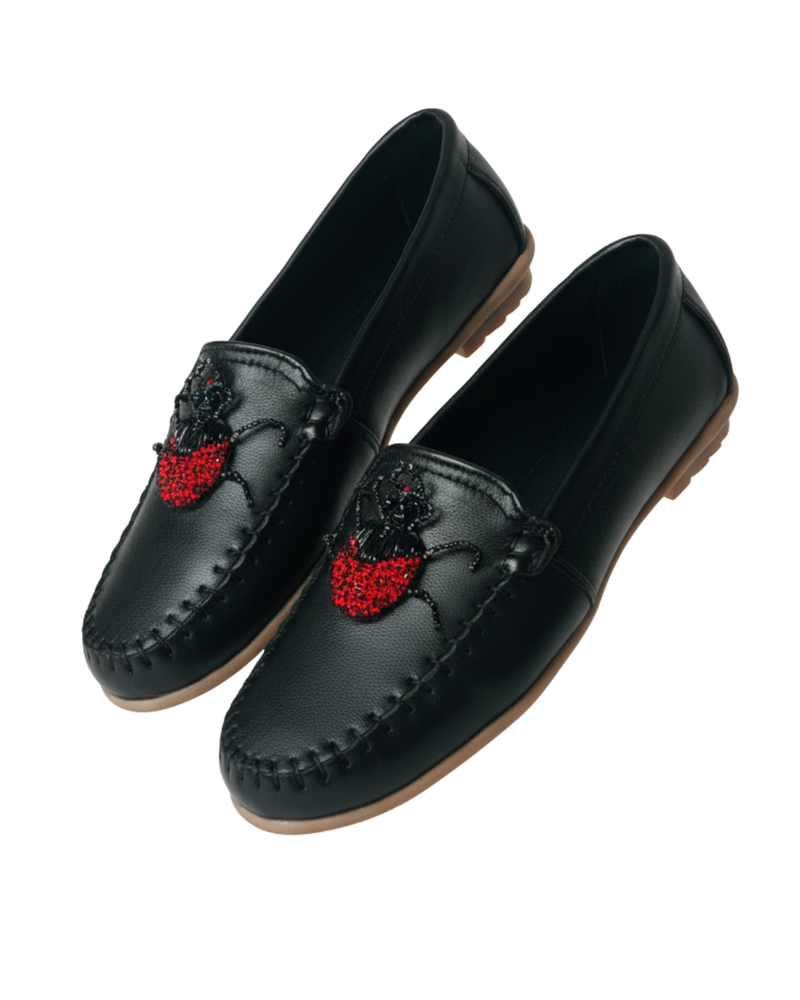 Black Fish Leather Shoes