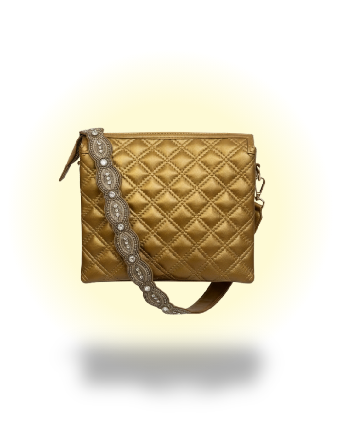 Golden Fish Leather Sling Bag