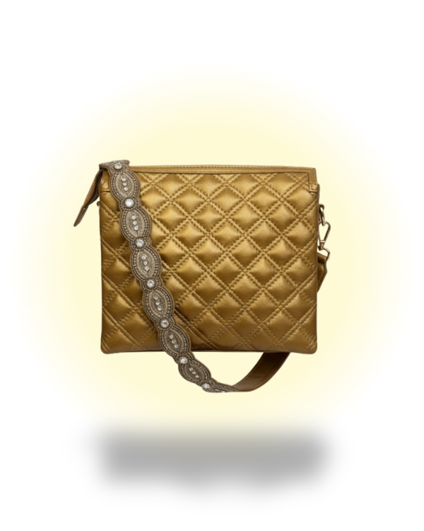 Golden Fish Leather Sling Bag