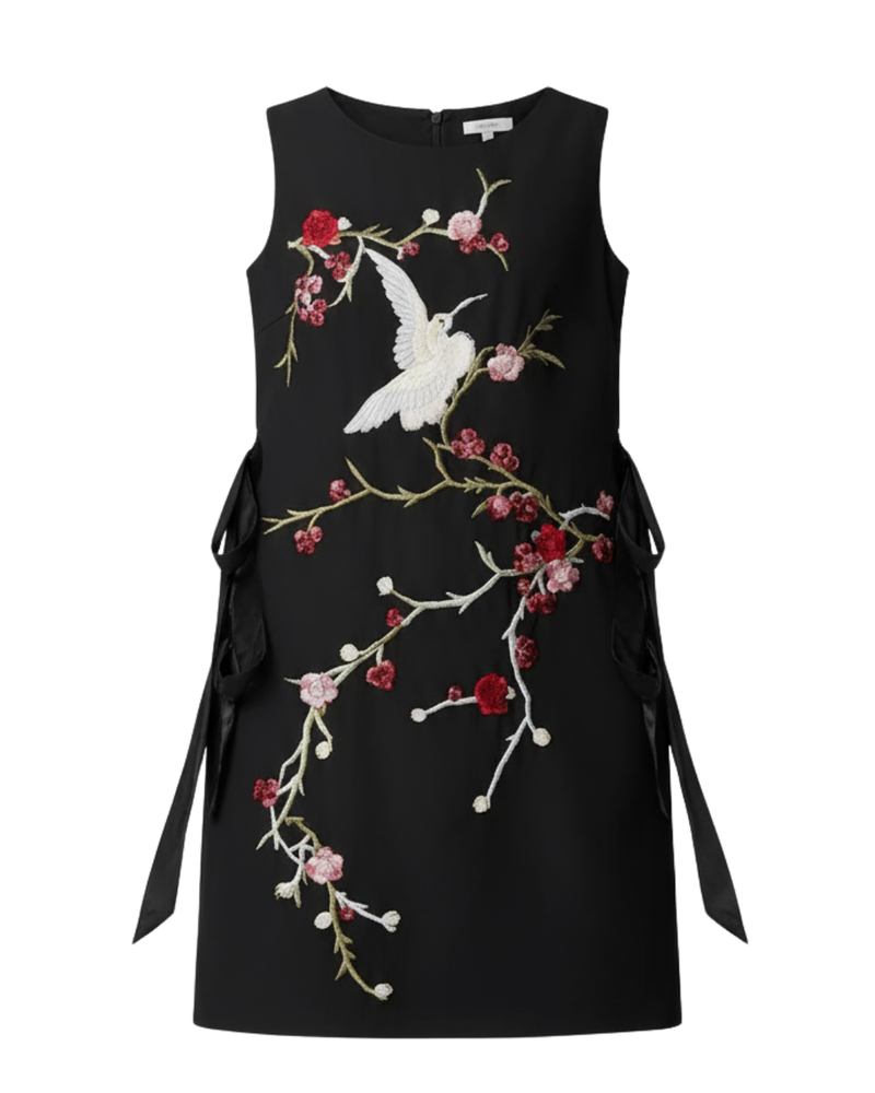 Oriental Motif Short Dress