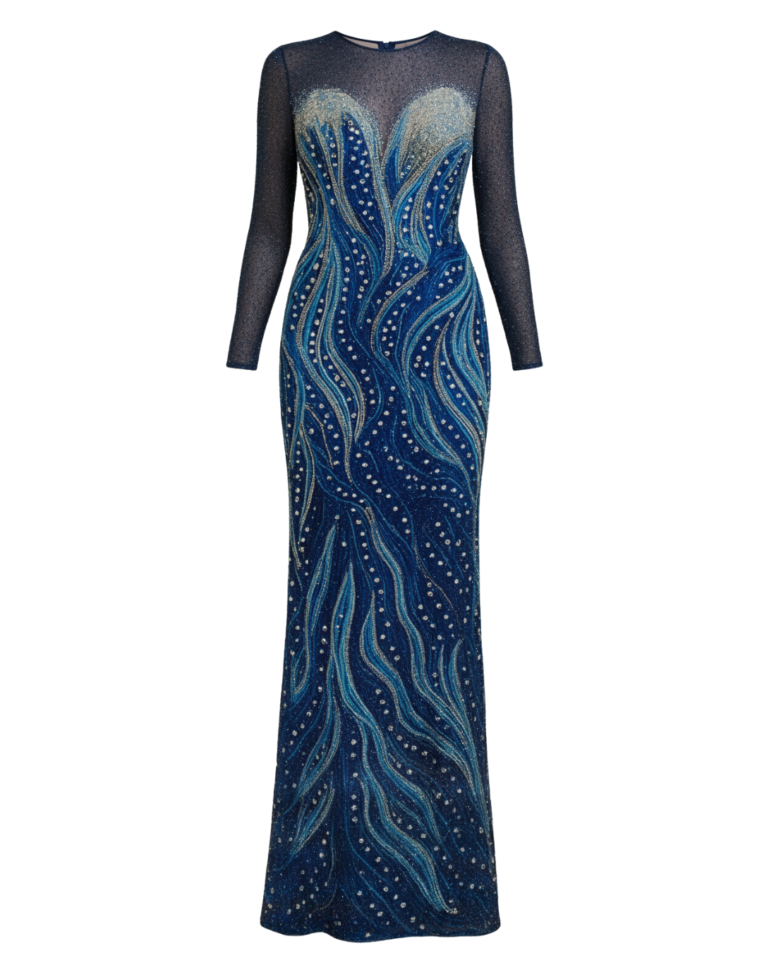 Blue Dynasty Flame Gown