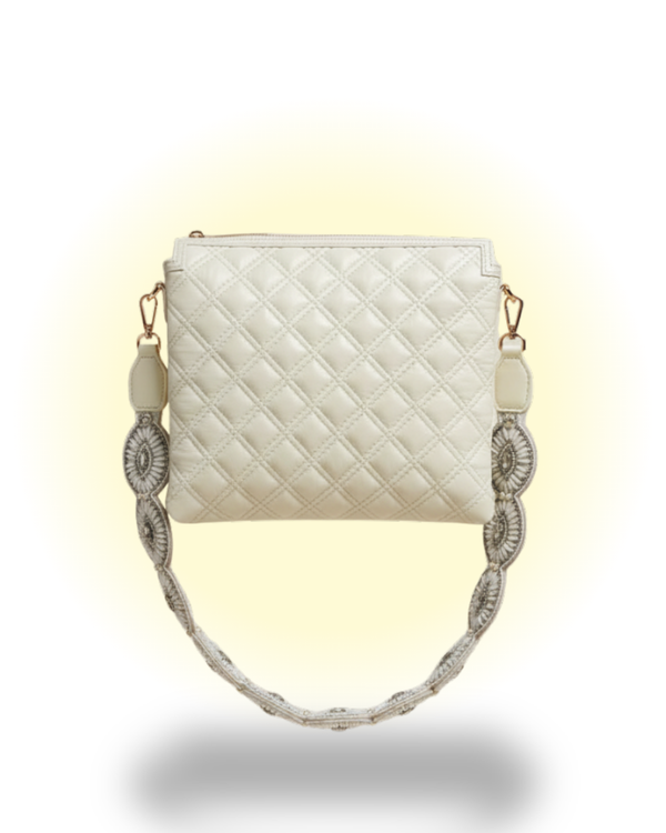 White Fish Leather Sling Bag