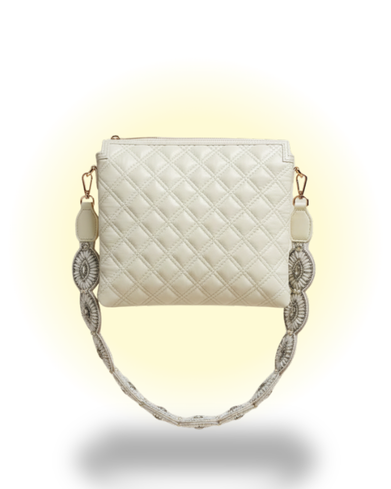 White Fish Leather Sling Bag