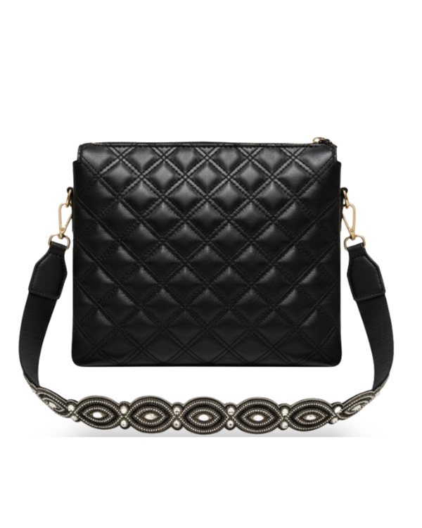 Black Fish Leather Sling Bag