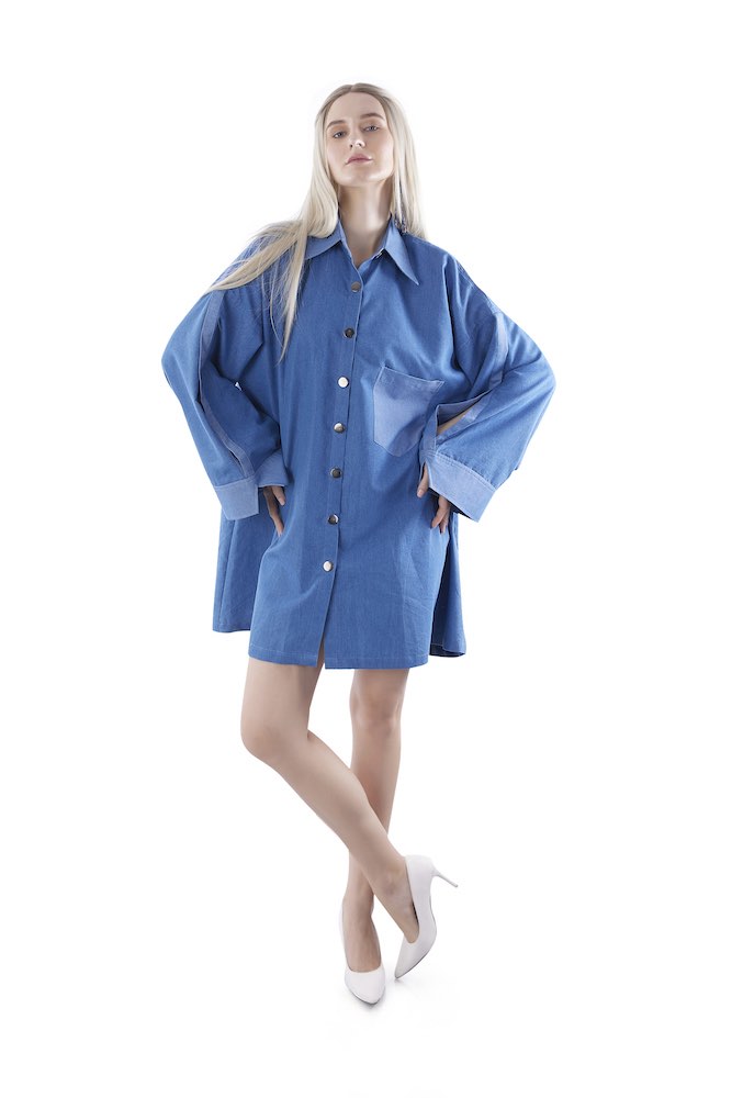 Oversized Denim Shirt Dress