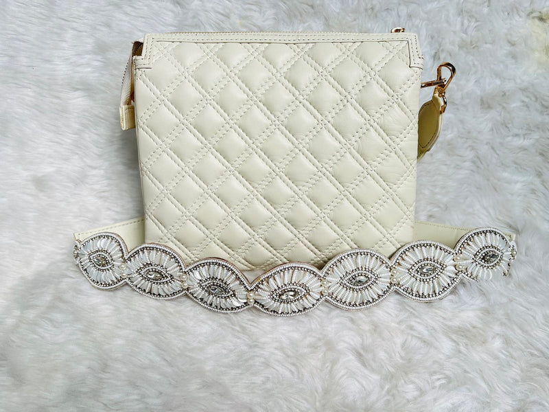 White Fish Leather Sling Bag